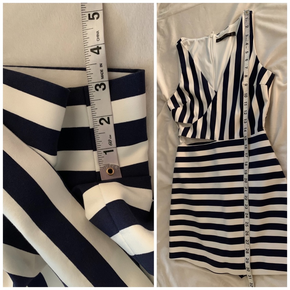 Zara Trafaluc navy white striped romper dress - Picture 5 of 8